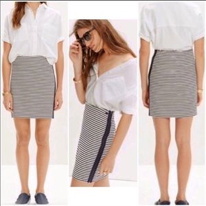 EUC Madewell Eventide Side Zip Navy Stripe Skirt L